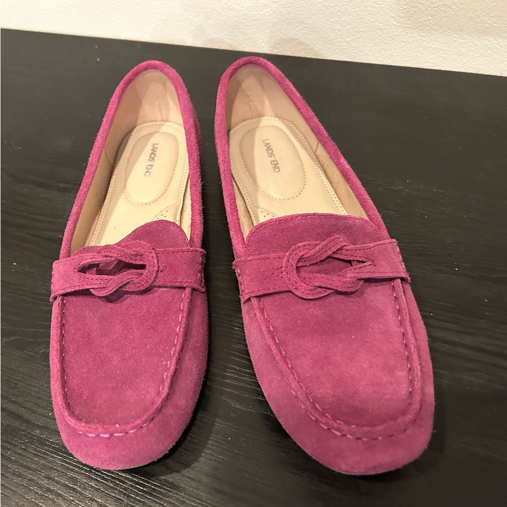 NEW Lands End suede leather Slip on Loafer size 11